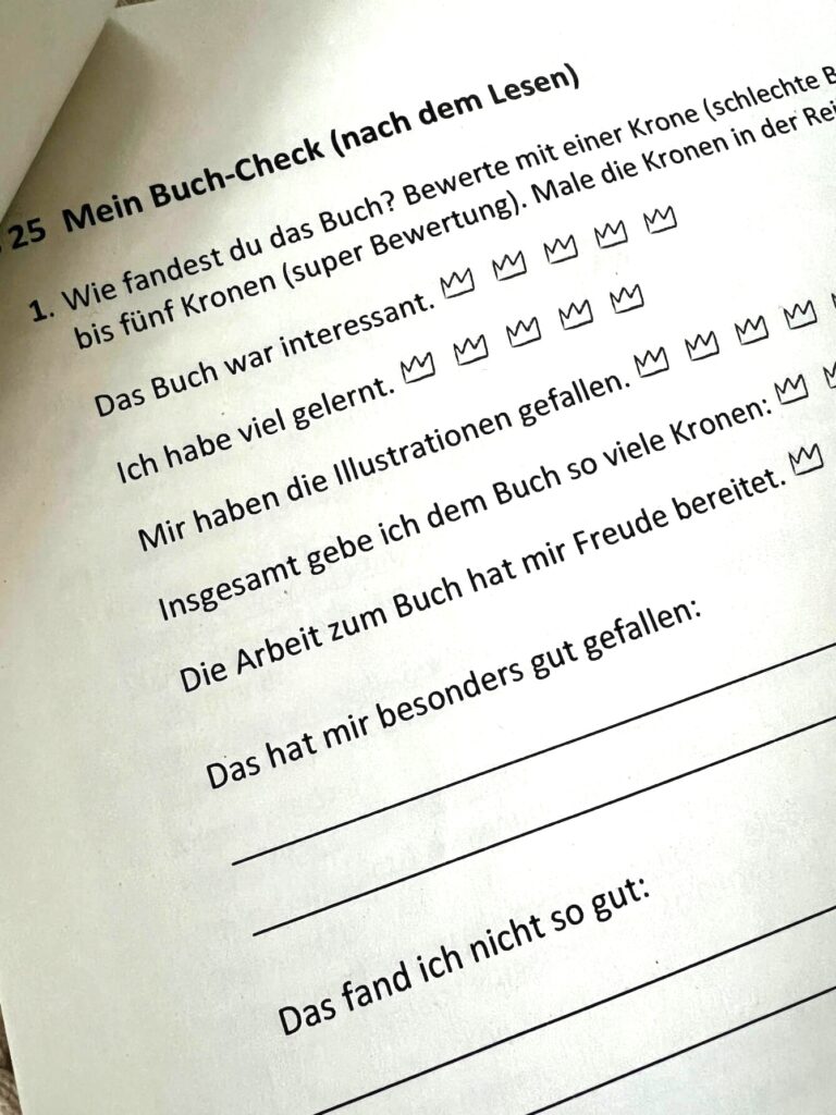 Arbeitsblatt Buch-Check aus dem Unterrichtsmaterial "Warum haben wir keinen König?", dtv 2026